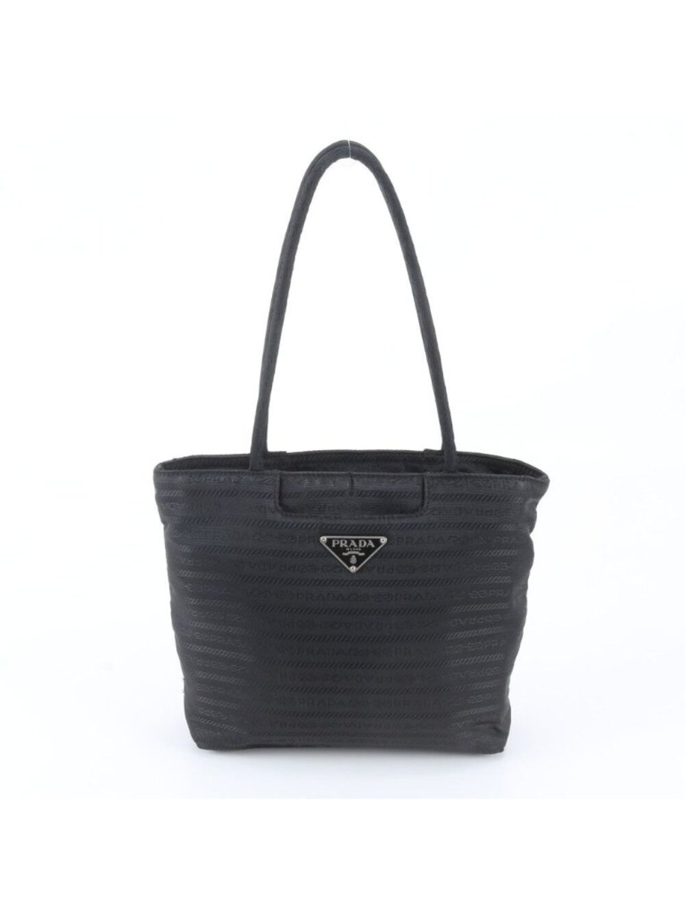 Prada White Tag Tessuto Nylon Triangle Logo Tote Bag Shoulder